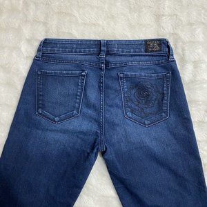 Guess USA Womens Size 28 (26x30 msrd) 1981 Skinny High Rise Stretch Blue Jeans